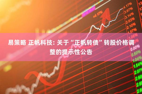 易策略 正帆科技: 关于“正帆转债”转股价格调整的提示性公告