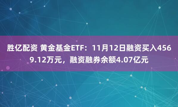 胜亿配资 黄金基金ETF：11月12日融资买入4569.12万元，融资融券余额4.07亿元